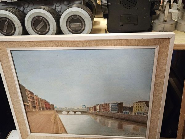 Picture Oil on Board Dublin Quays - Main image