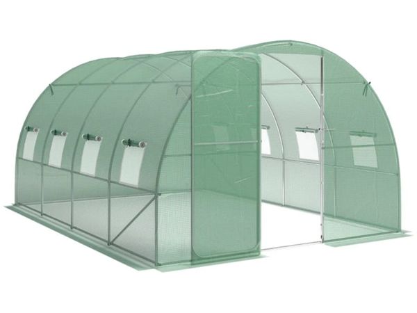 3 x 4 m Walk-in Polytunnel Greenhouse with Hinged - Main image