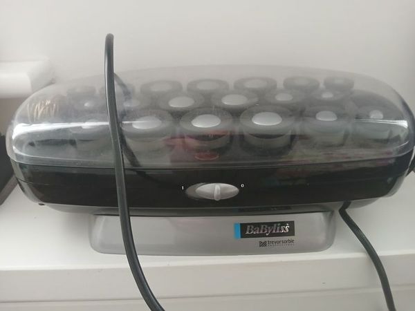 Babyliss heated roller set with large bag various size velcro rollers with dryer hood. - Main image