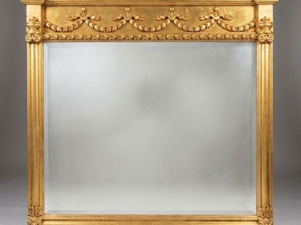 Regency Style Carved Giltwood Overmantel Mirror - Main image