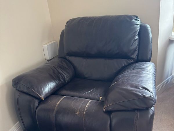 Single armchair brown leather (myHome) - Main image