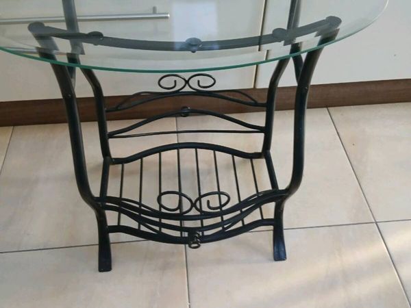 WROUGHT IRON  TABLE WITH GLASS TOP - Main image