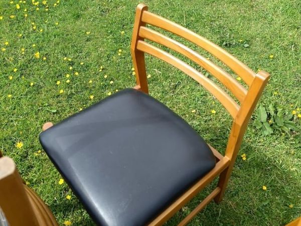 Set of 6 Vintage Wooden Dining Chairs - Main image