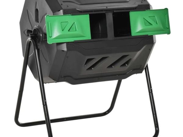 160L Tumbling Compost Bin Outdoor Dual Chamber 360 - Main image