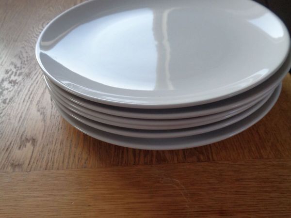 White Dinner Plates x 6 for Sale - Main image