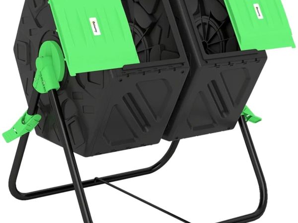 Dual Chamber Garden Compost Bin, 130L Rotating Com - Main image