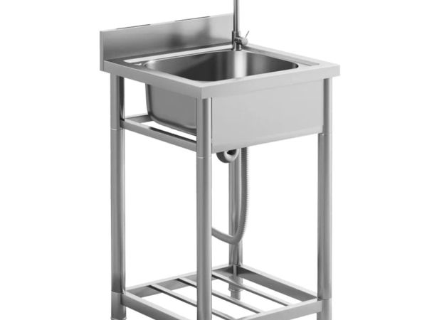 Outdoor Utility Sink, Free Standing Single Bowl Ki - Main image