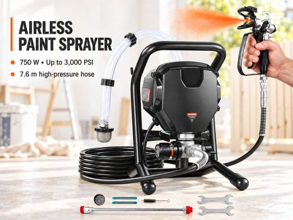 750W Airless Paint Sprayer 3000 PSI with 7.6m Hose - Main image