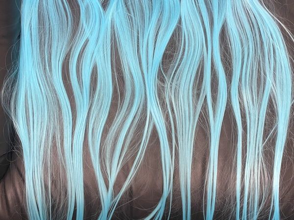 Sky Blue Ombre Clip In Hair Extensions - Main image