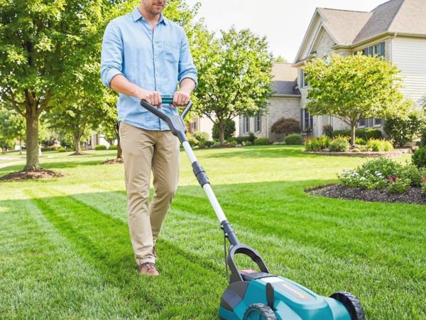 18V Cordless Lawnmower with 2 x 4Ah Batteries & Ch - Main image