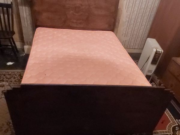 A Wooden Metal Double Bed - Main image
