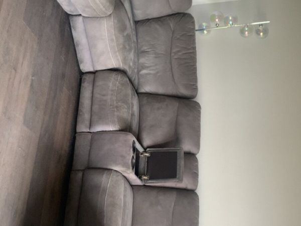 Grey 6+ Seater Reclining Sofa with Cup Holders - Main image