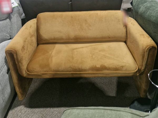 New Retro Gold Velvet Loveseat - Main image