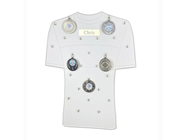 Jersey Medal Holder White - FREE Engraving - Main image