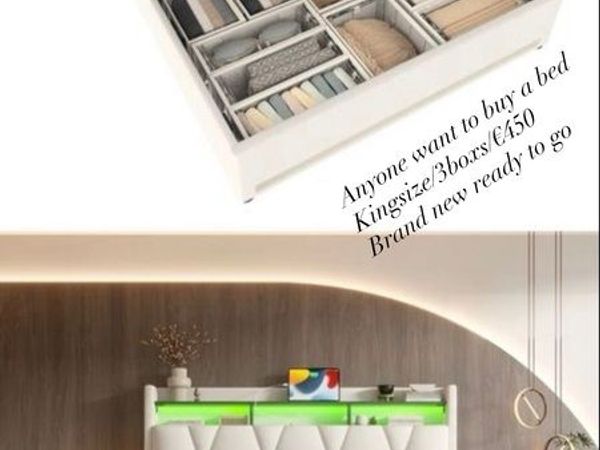king size LED light bed without mattress - Main image