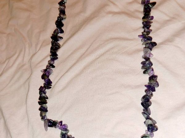 Long natural Amethyst necklace - Main image