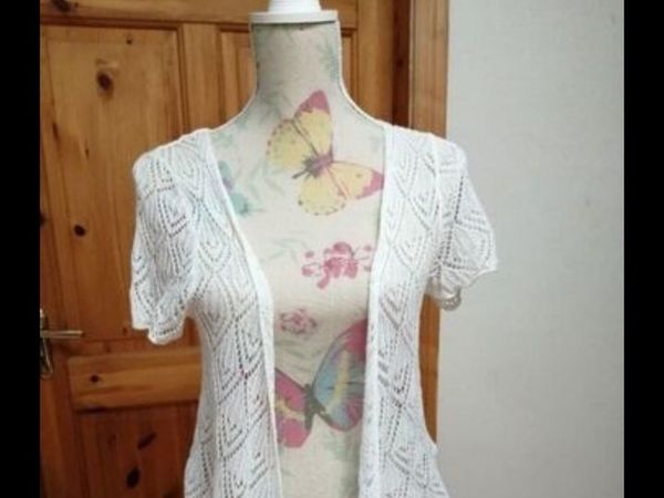 A. Wear white 100% cotton wrap over cardigan. Worn - Main image