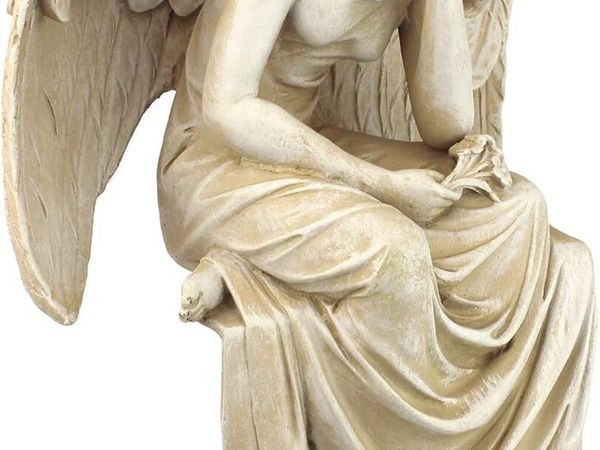Resting Grace Angel Sitting Garden Statue Medium - Main image