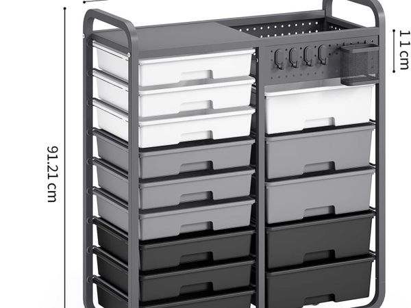 14-Drawer Craft Organiser Trolley Cart - Main image