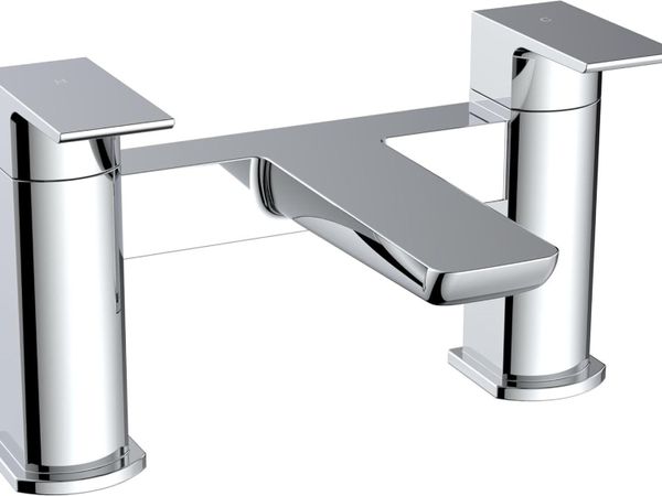 Soft Square Bath Filler Mixer Modern Chrome Finish - Main image