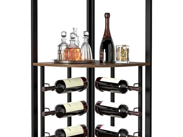 Corner Bar Cabinet with Glass Holder 4 Tier - Main image