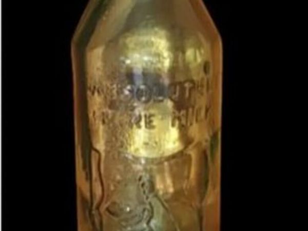 Vintage Glass Milk Bottle - "The Milk Protector" - Main image