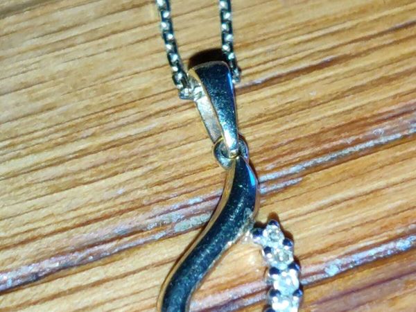 DIAMOND LOOP, 9CT Gold 18"BELCHER New Necklace ! - Main image