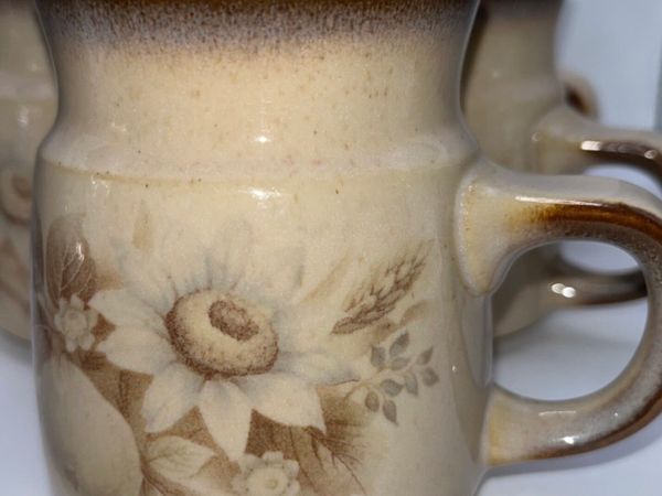 1980s Denby Pottery Mugs set of 5 - Main image