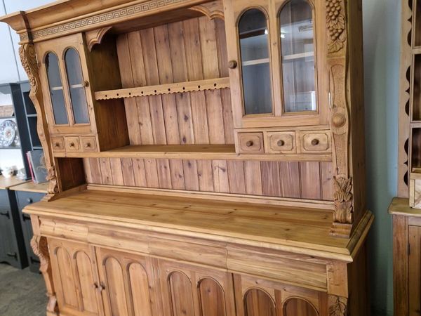 Vintage 7ft wide pine kitchen dresser - Main image