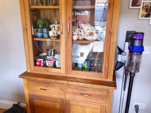 Solid Oak Kitchen Dresser / Display Cabinet - Main image