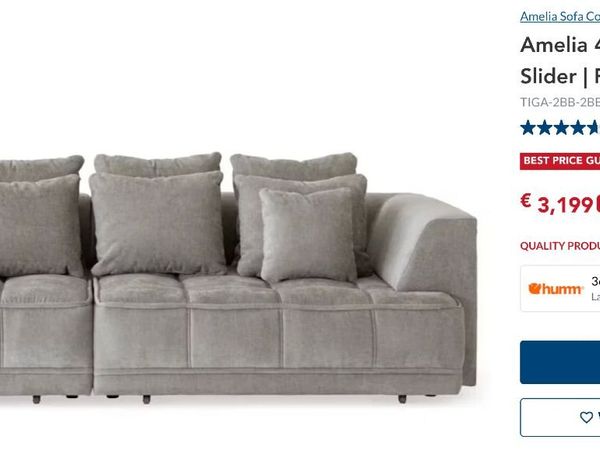 NEW Harvey Norman Amelia 4 Seater Sofa Beige - Main image