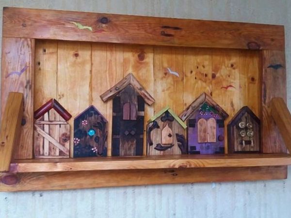 Rustic Quirky Fairy / Hobbit door floating shelf - Main image