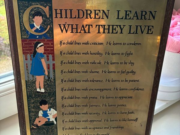 Children Learn What They Live- Brass Frame - Main image