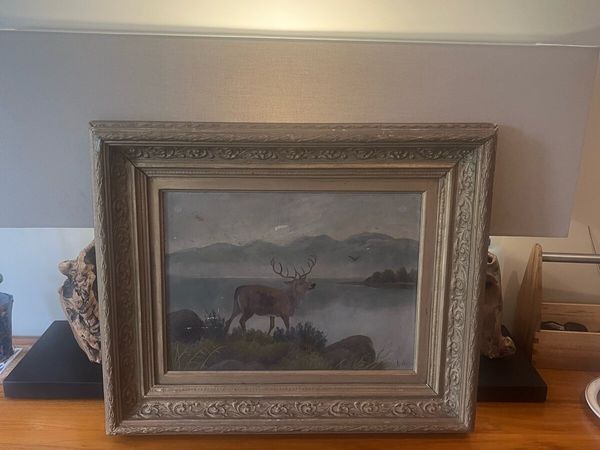 Antique Highland Oil on Canvas - Main image