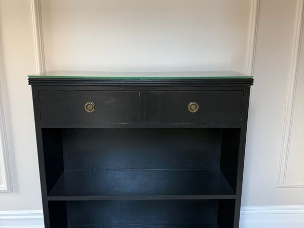 Solid mahogany black bookcase/display unit - Main image