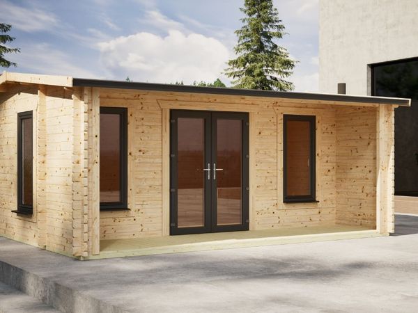 🏡 20x18 SNUG LOG CABIN WITH INTEGRATED CANOPY - Main image