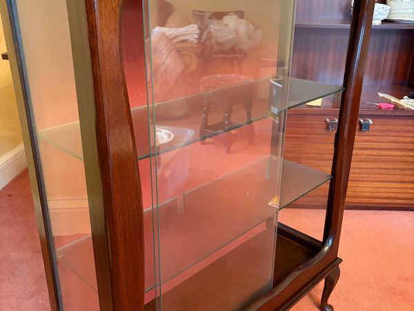 Vintage Glass Display Cabinet – Mahogany Finish - Main image