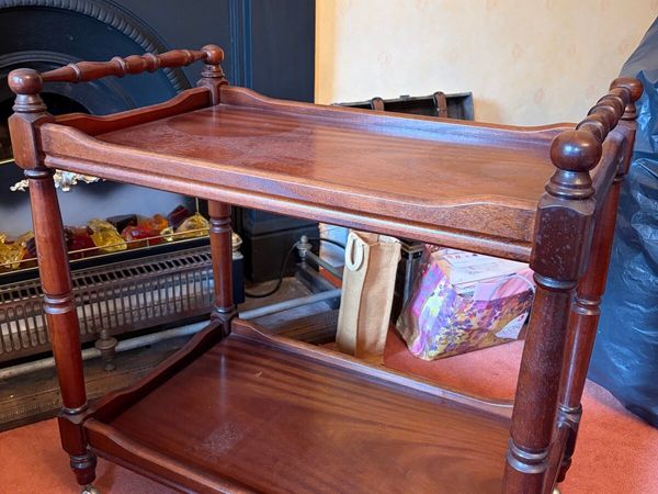 Vintage Two-Tier Wooden Tea Trolley on Castors - Main image