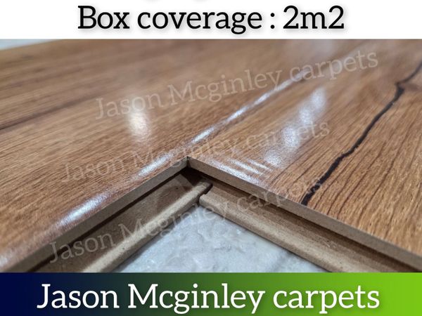 12mm High Gloss Rome Oak Laminate Flooring - Main image
