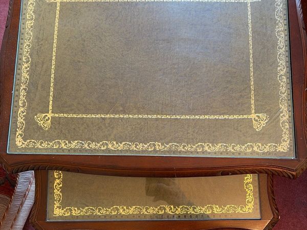 Vintage Carved Wooden Nest of 3 Tables - Main image