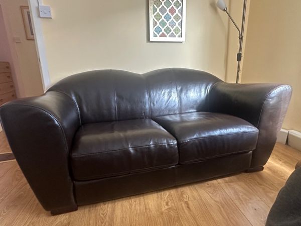 Brown Leather 2 seater sofa - Main image