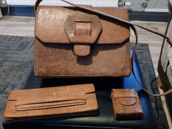 Lizard leather three piece bag wallwt and purse - Main image