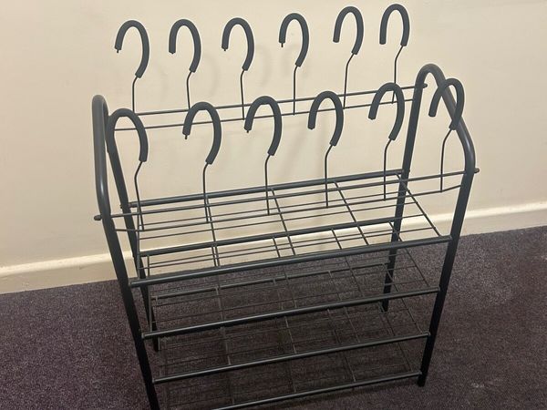 Black Shoe Rack 4 Shelves - Main image