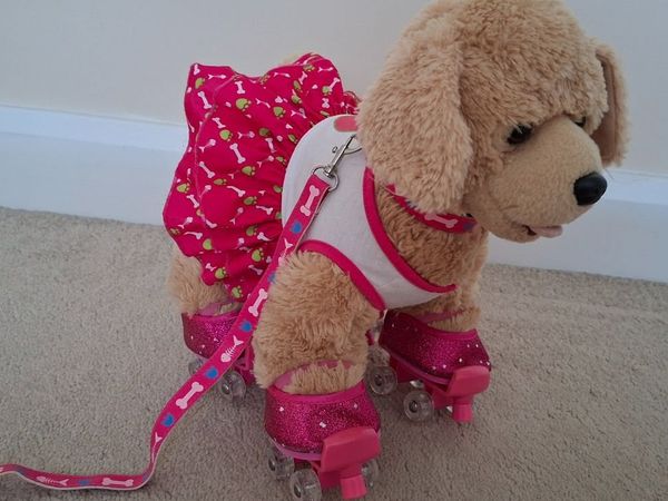 Build-A-Bear Golden Fur Dog with Roller Skates - Main image