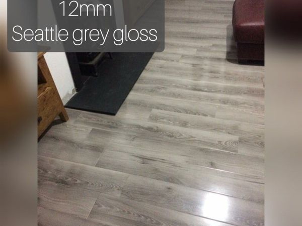 Seattle Grey 12mm High Gloss Laminate - Main image