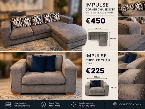 Impulse Corner Chaise Sofa and Cuddler Chair - Main image