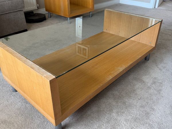 Glass & wood coffee table - Main image