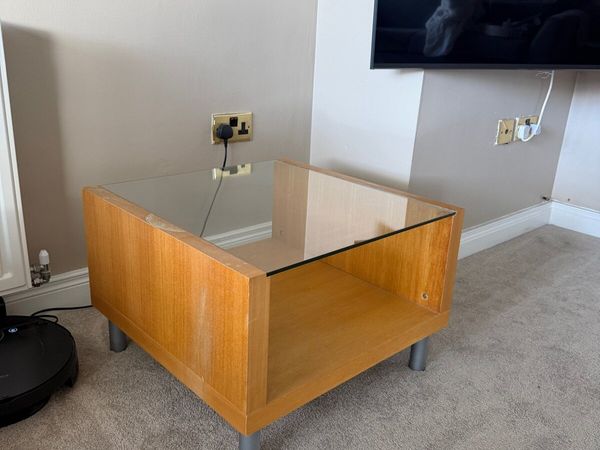 2 Wood & glass side tables - Main image