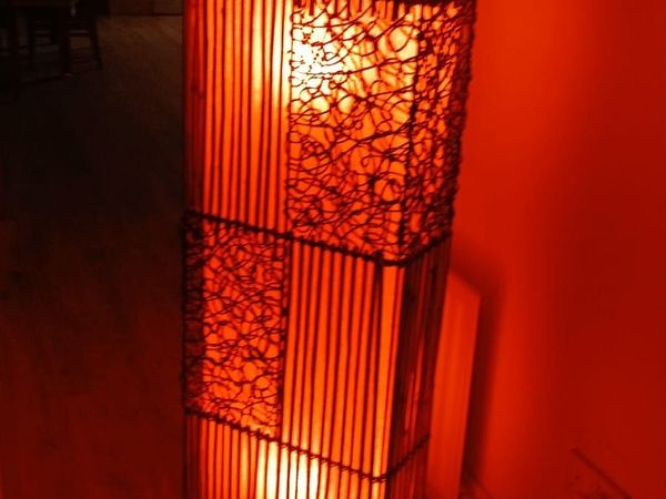 Tall Bamboo/Wood Floor Lamp - Main image