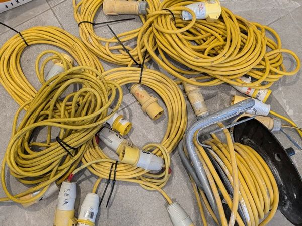 Heavy Duty Yellow Site Extension Leads 110V - Main image